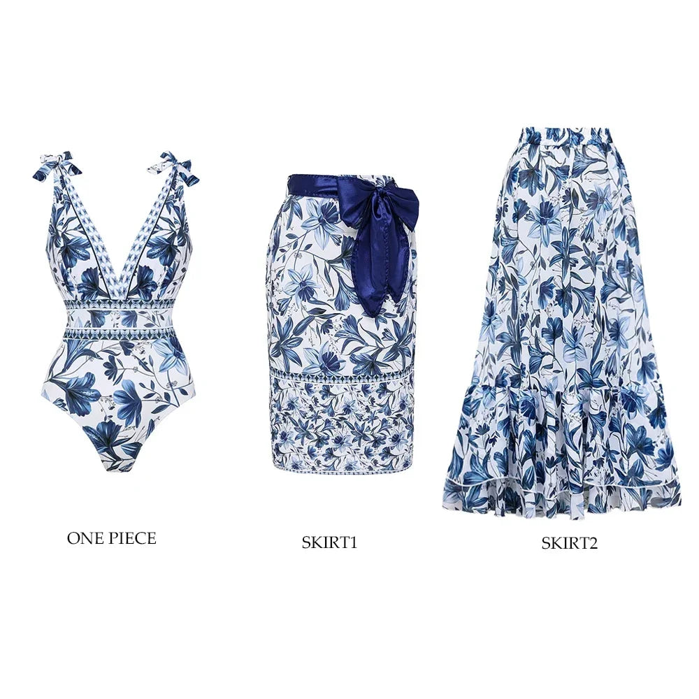 🌺 Ensemble de bain et de promenade AzureBloom